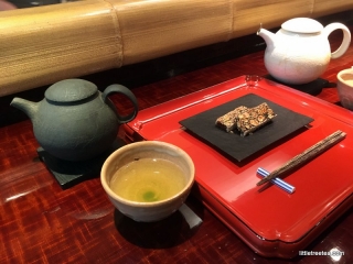 Japanese green tea and a snack